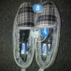 Grey Floopi Faux Fur Lined Moccasins - sz 8 NWT